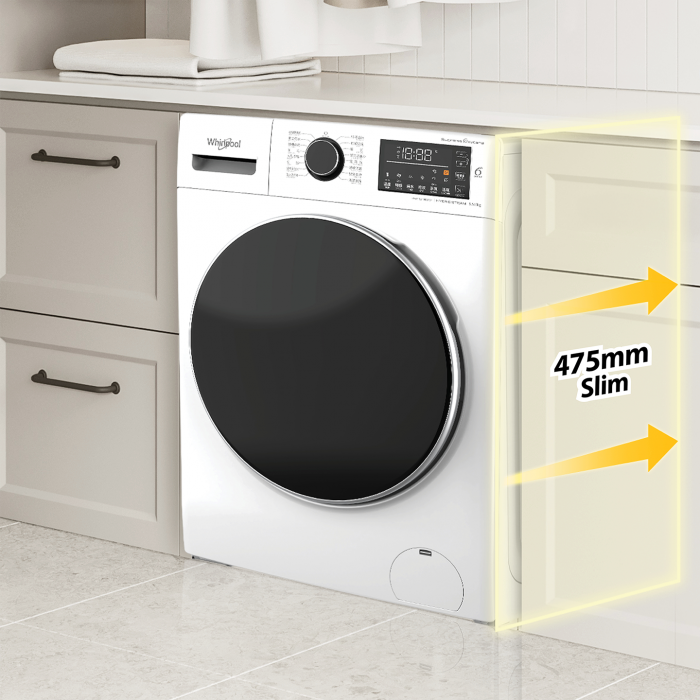 Whirlpool 惠而浦 WWHB485602GW 洗衣 8.5公斤 + 乾衣 6公斤 1400轉 Supreme Oxycare 纖薄前置式洗衣乾衣機