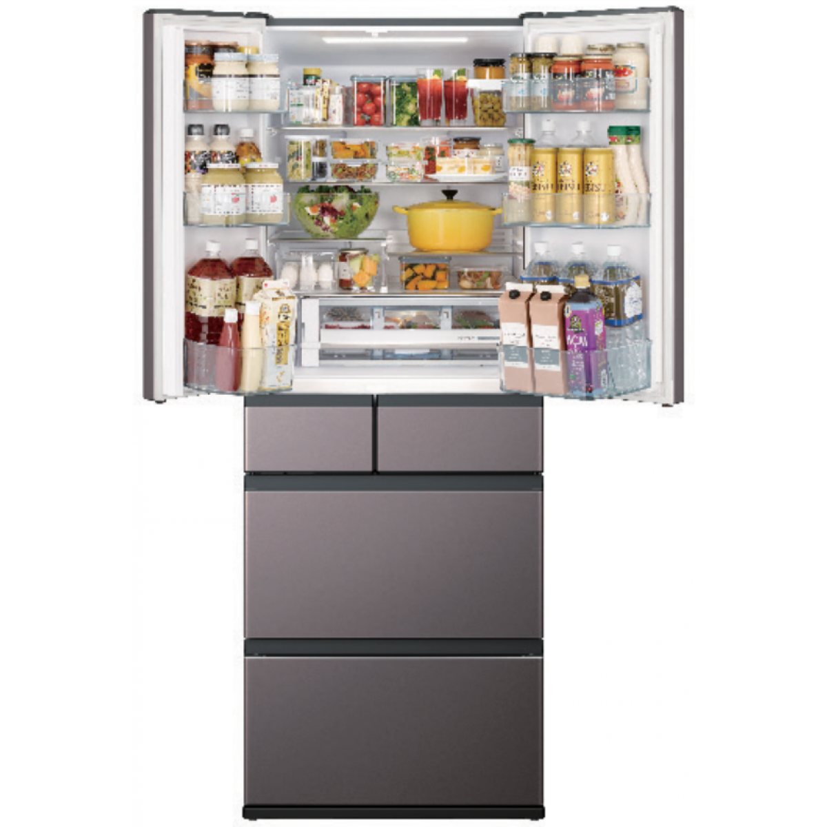 Hitachi 日立 R-KW570RH 436公升 6門 變頻環保雪櫃 (炫幻紫灰)