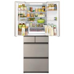 Hitachi 日立 R-HSF53NH 407公升 6門 變頻環保雪櫃 (新不銹鋼香檳色)