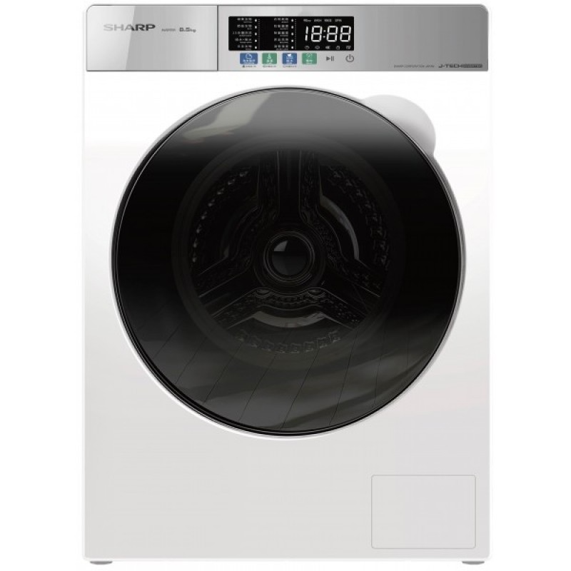 Sharp 聲寶 ES-FW85AJ-W 8.5公斤 1200轉 Pro Flex 蒸氣抗菌 纖薄前置式洗衣機 (白色)