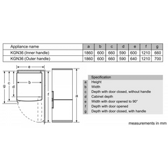 Siemens 西門子 KG36NVI37K 323公升 iQ300 雙門雪櫃 (下置冷凍室) (不鏽鋼色)