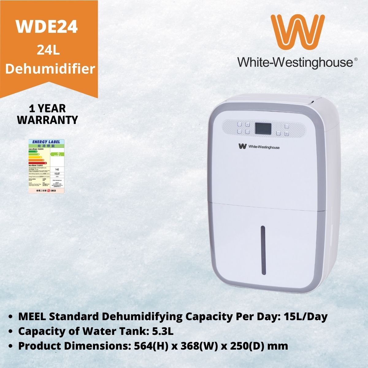 candy White-Westinghouse 抽濕機 24公升 WDE24